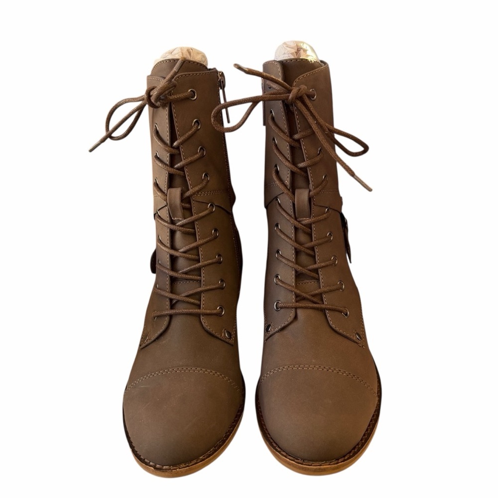 Hey Girl by Corkys Hocus Pocus Lace Up Riding Boots Women’s Moto Winter Brown - Picture 2 of 6